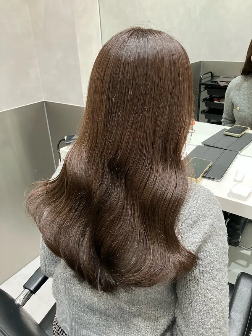 ロング カラー カット ヘアカラー トリートメント 💖ブリーチなし透明 感💖ASAHIのヘアスタイル