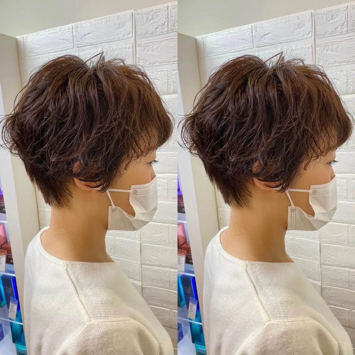 ショート カット ヘアカラー パーマ トリートメント 齋藤 らいのヘアスタイル