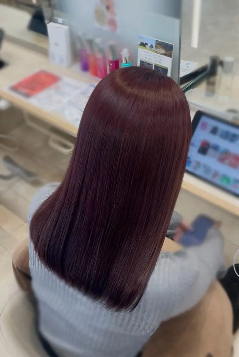 ロング シャドウパーマ／骨格 矯正カット　トモキのヘアスタイル