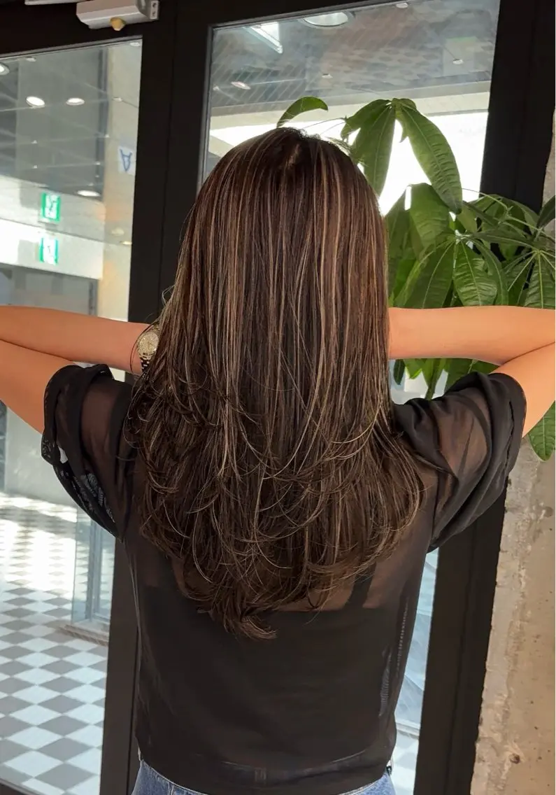 ロング カラー ブリーチ ハイライトカラー ハイライト レイヤーカット カット ヘアカラー ♡ハイライトカラー shinri♡のヘアスタイル