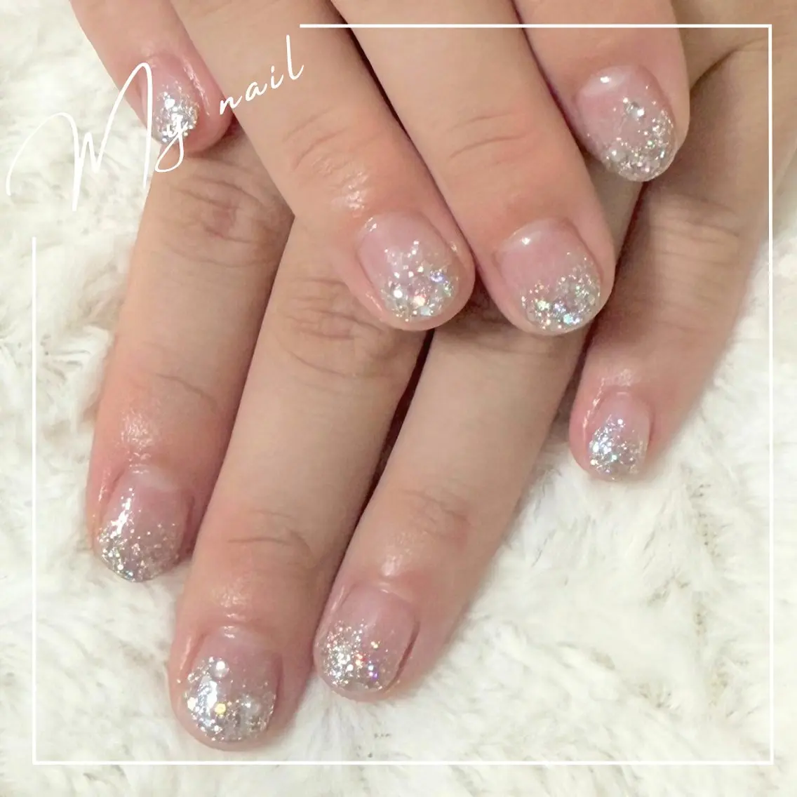 ネイル グラデーション ラメ(グリッター) ラメグラデーション シンプルネイル MY NAILのネイルデザイン