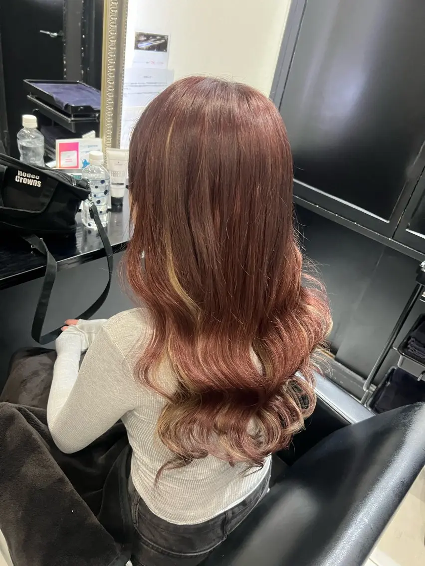 ロング カラー プルエクステ ハイライトカラー エクステ ハイライト トリートメント カット ヘアカラー トリートメント エクステ YUDU🍊 germe/ジェルムのヘアスタイル