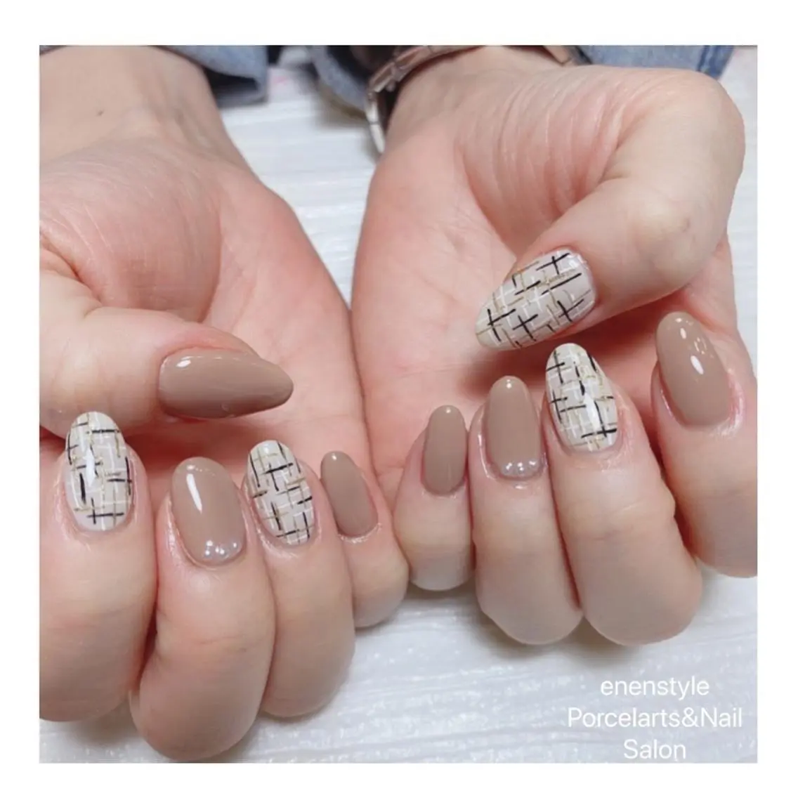 ミディアム ネイル ハンドネイル 🐾enen style 🐾のネイルデザイン