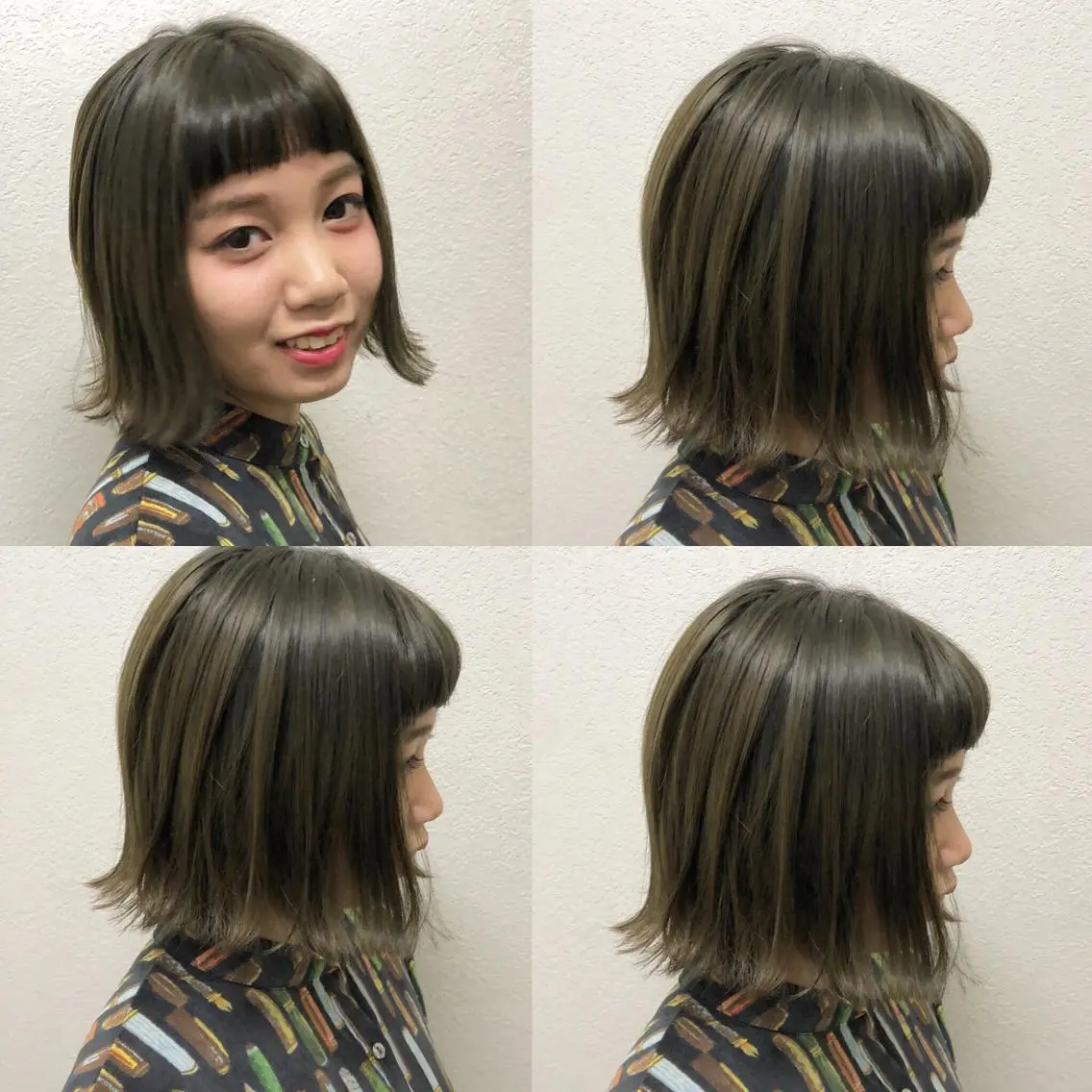 ショート カラー アディクシーカラー ブリーチ シルバー 学生 JILBLAN京都 ショート/ハイライトのヘアスタイル