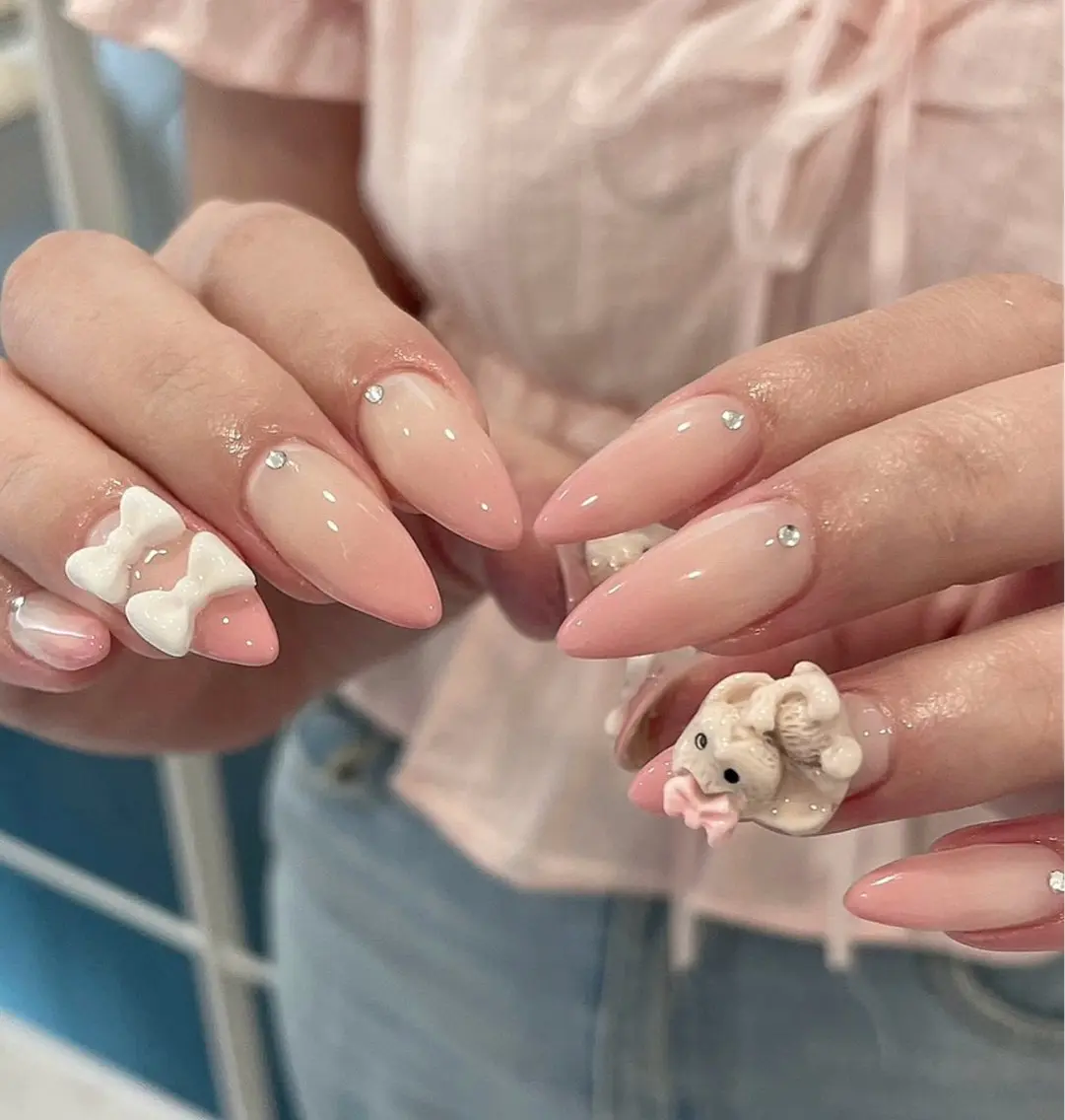 ネイル アートネイル ジェルネイル キラキラネイル ミラーネイル ピンク ハンドネイル Ryu Nail NekoChanのネイルデザイン