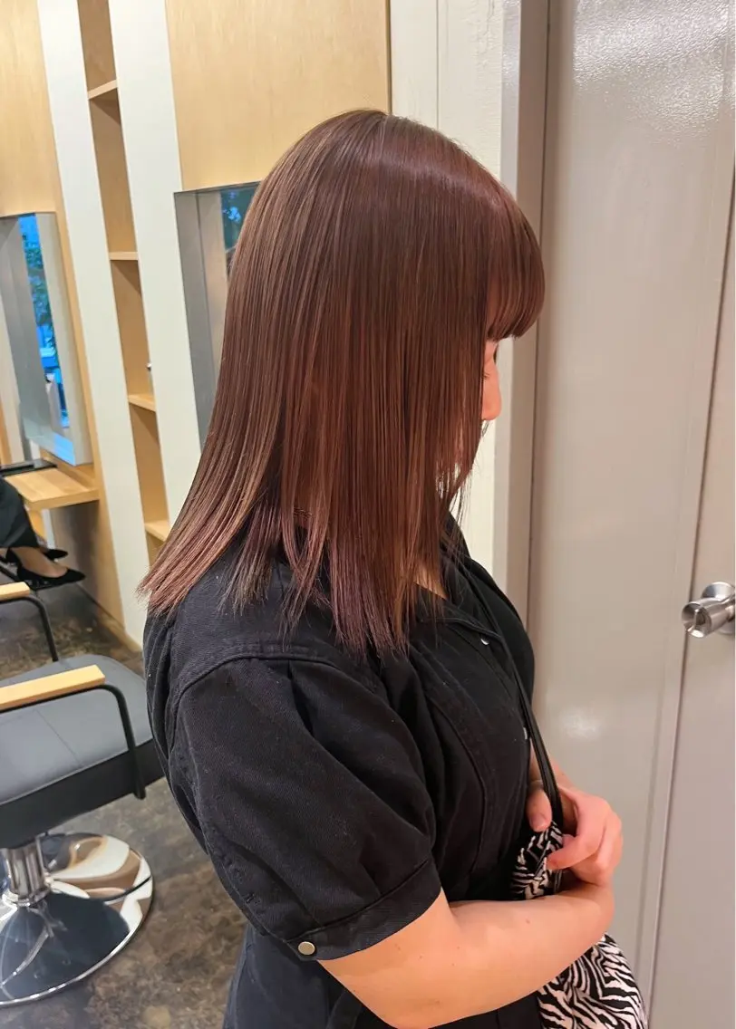 ミディアム ヘアカラー 西山 紗耶香🪽 透明感カラー/ボブのヘアスタイル