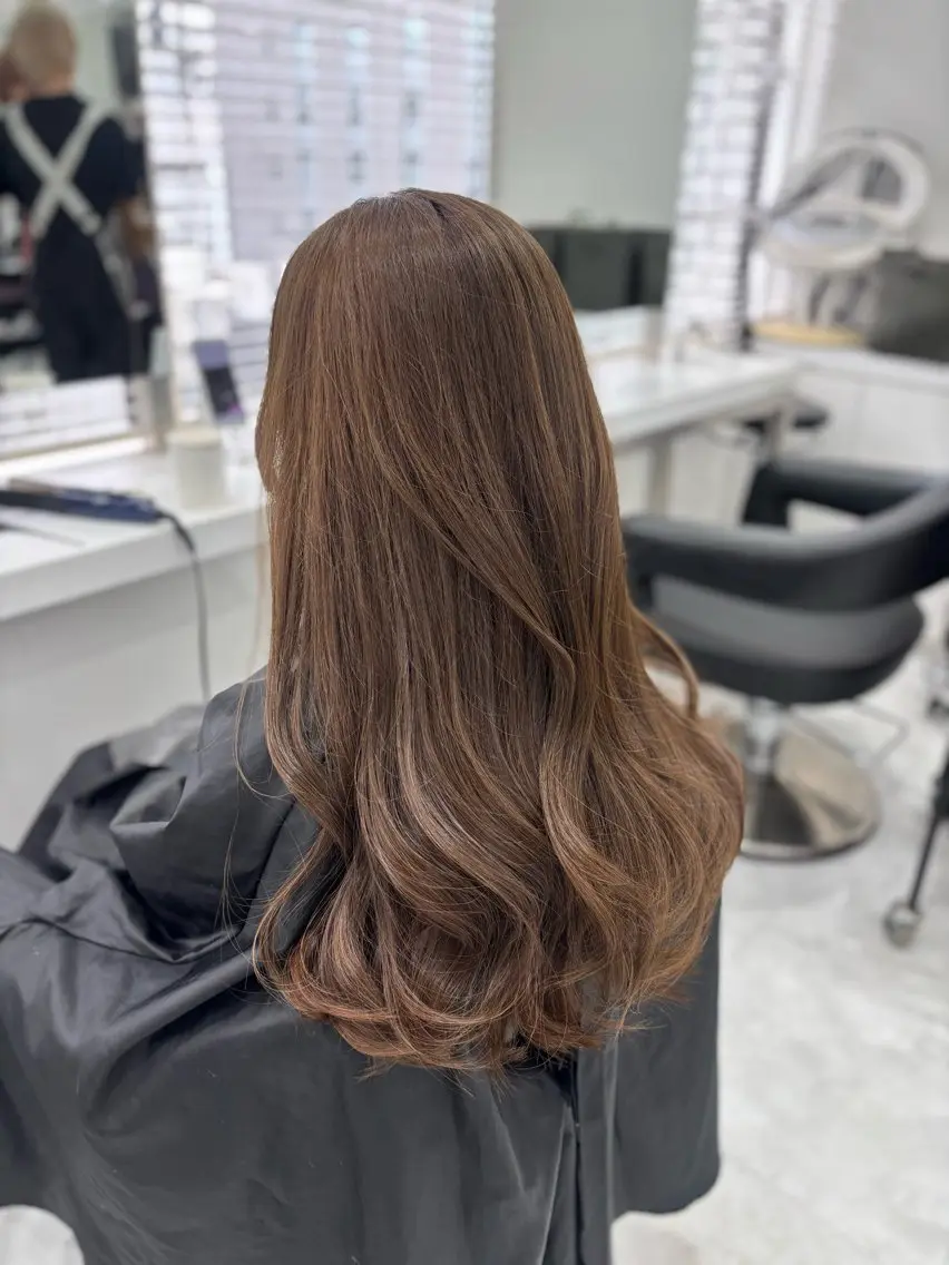 ロング ヘアカラー トリートメント ヘアセット 🎀暖色カラー🎀 韓国ヘア まなかのヘアスタイル