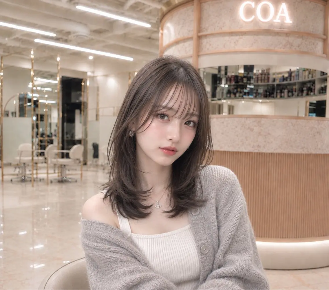 ミディアム カラー ヘアアレンジ ミディアムレイヤー レイヤーカット ミディアム/レイヤー ✨無料カット ケイシのヘアスタイル