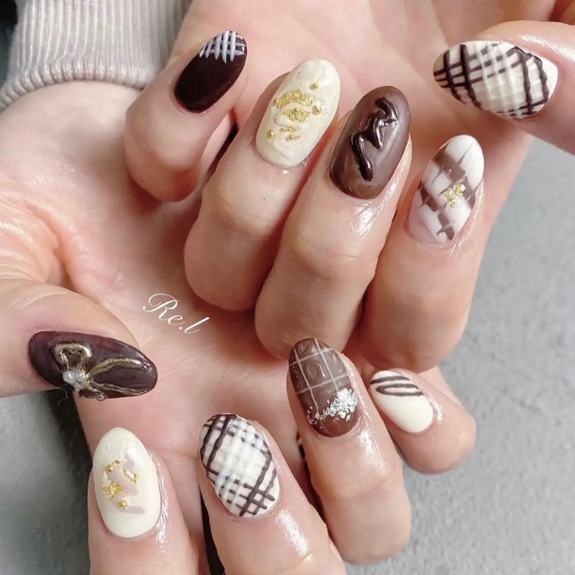 ネイル バレンタイン モチの良さ◉ フィルインネイル♡のネイルデザイン