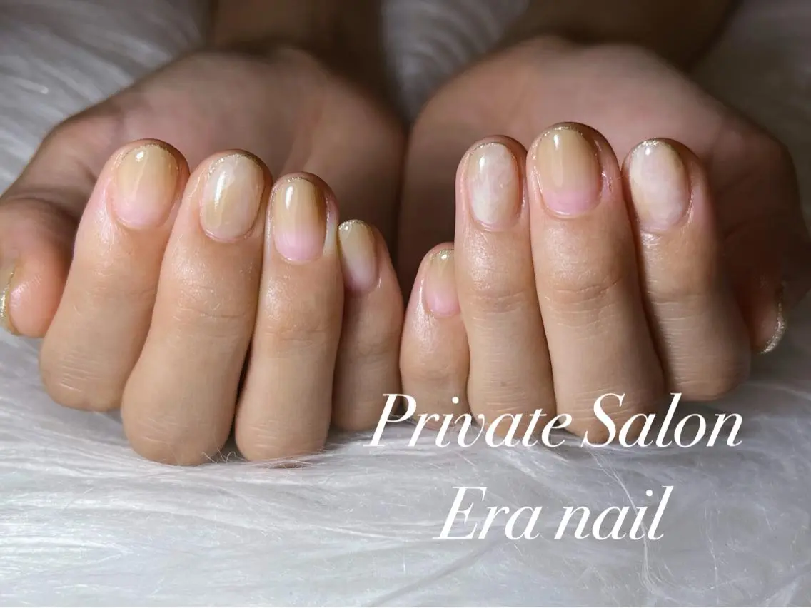 ネイル フレンチネイル ラメ(グリッター) シンプルネイル Era nailのネイルデザイン