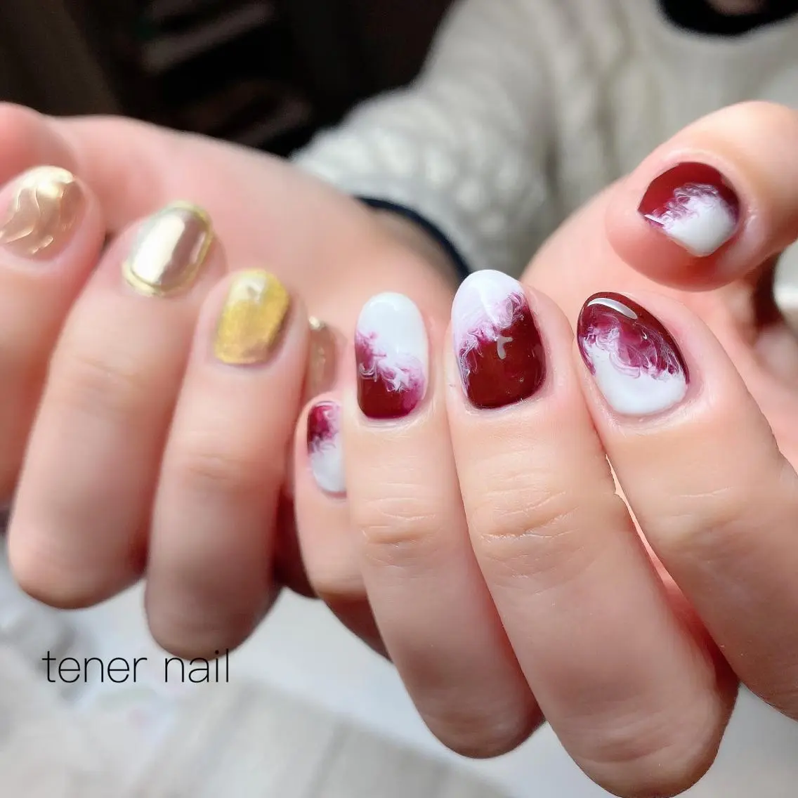 ネイル 大理石ネイル(マーブル) テネルネイル tener nailのネイルデザイン