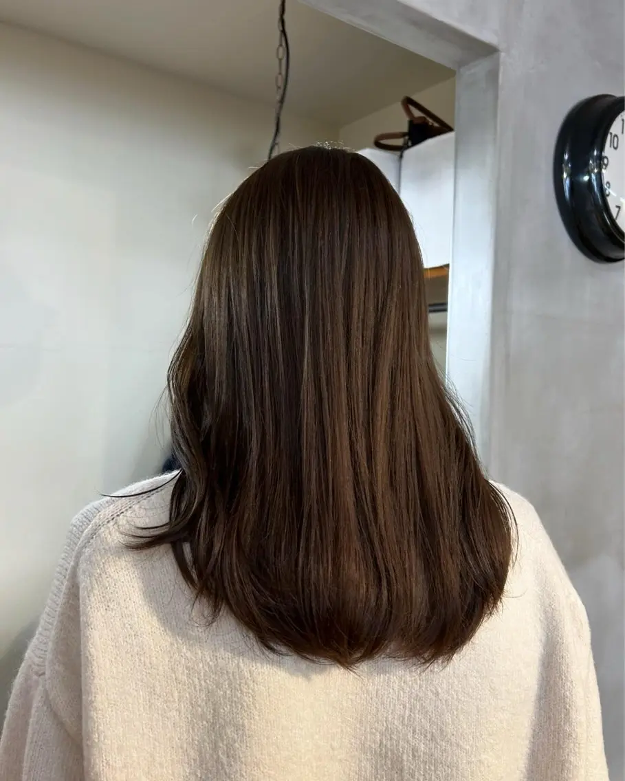 ロング カラー ブラウンカラー きよまつ みさきのヘアスタイル