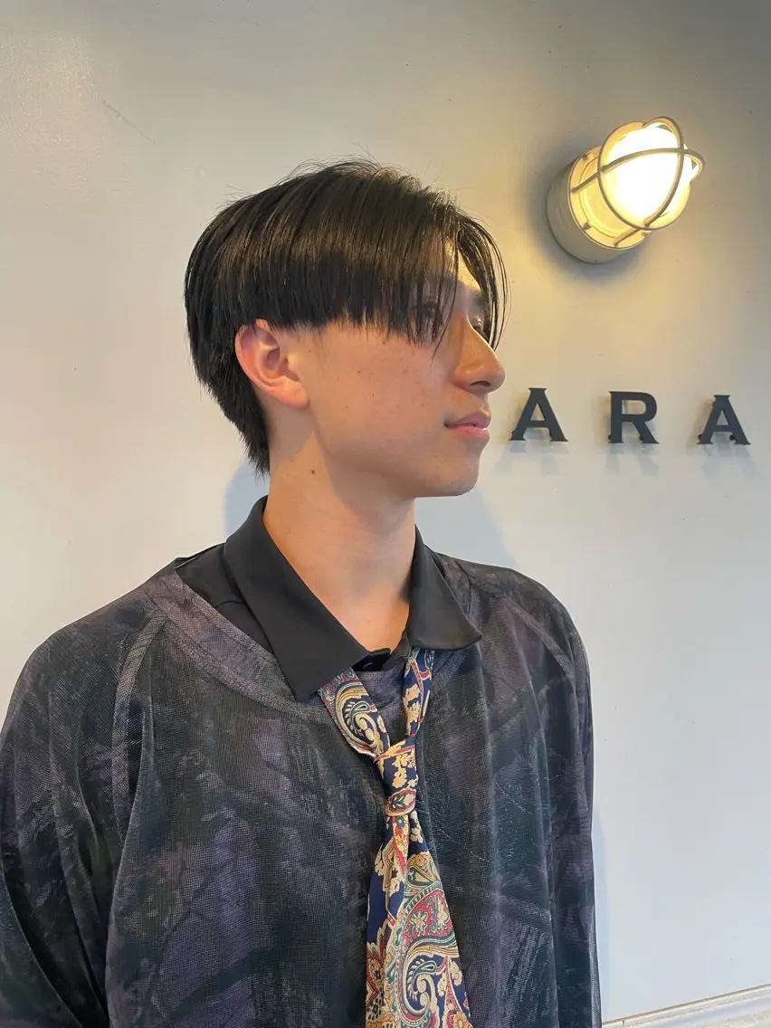 メンズ センターパート 野田 カレンのヘアスタイル
