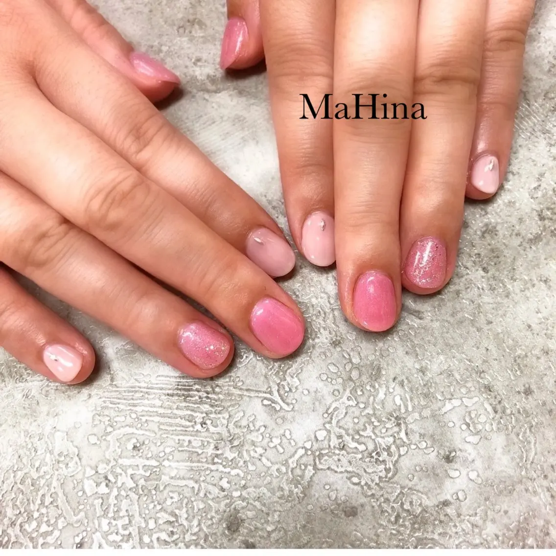 ネイル ジェルネイル ワンカラーネイル ピンク シンプルネイル 冬ネイル ハンドネイル Le Vernis MaHina・まひなのネイルデザイン