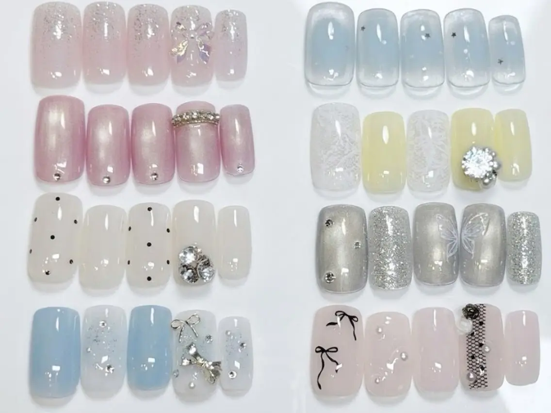 ネイル クリアネイル フラッシュネイル フラッシュマグ フレンチネイル マグネットネイル Luana nailのネイルデザイン