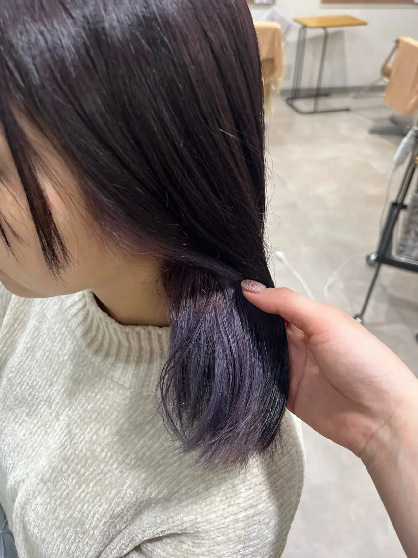 カラー アッシュ ラベンダーカラー ハラダユウカ flower西明石店のヘアスタイル