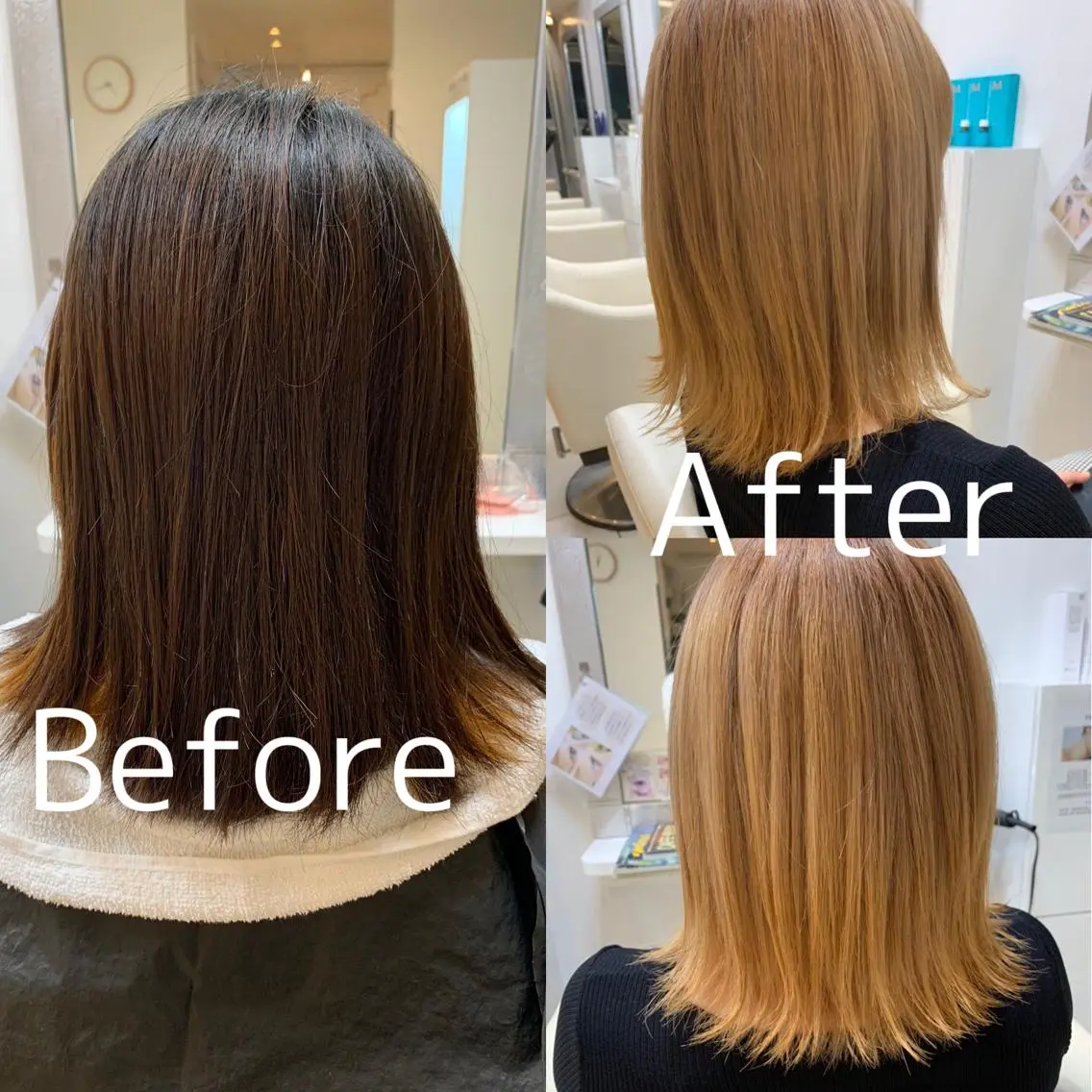 ミディアム カラー ベージュカラー ハイトーンカラー ハイトーンベージュ 柳川 玲也のヘアスタイル