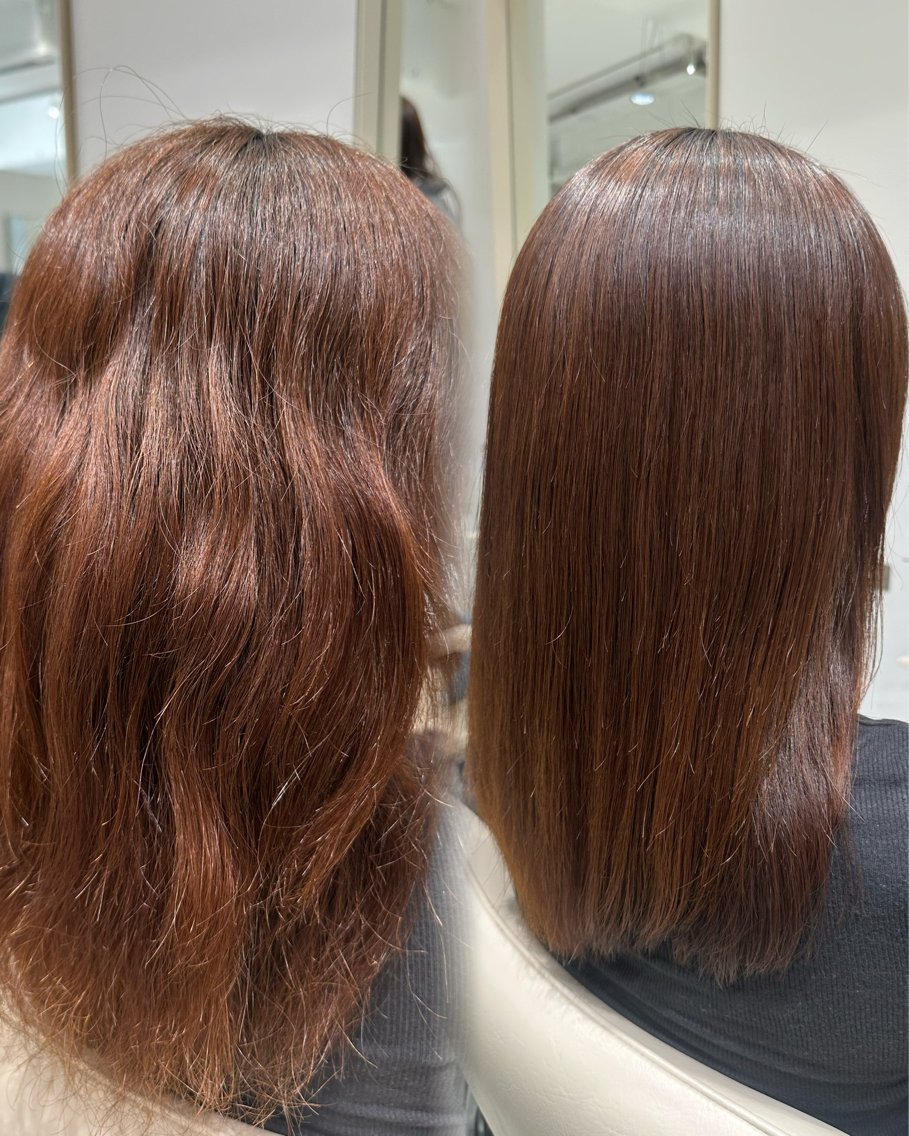 ミディアム ミディアムパーマ 縮毛矯正 カット 縮毛矯正 トリートメント ヘッドスパ ヘアセット 朝ラク縮毛矯正 ブリーチ矯正/吉田のヘアスタイル