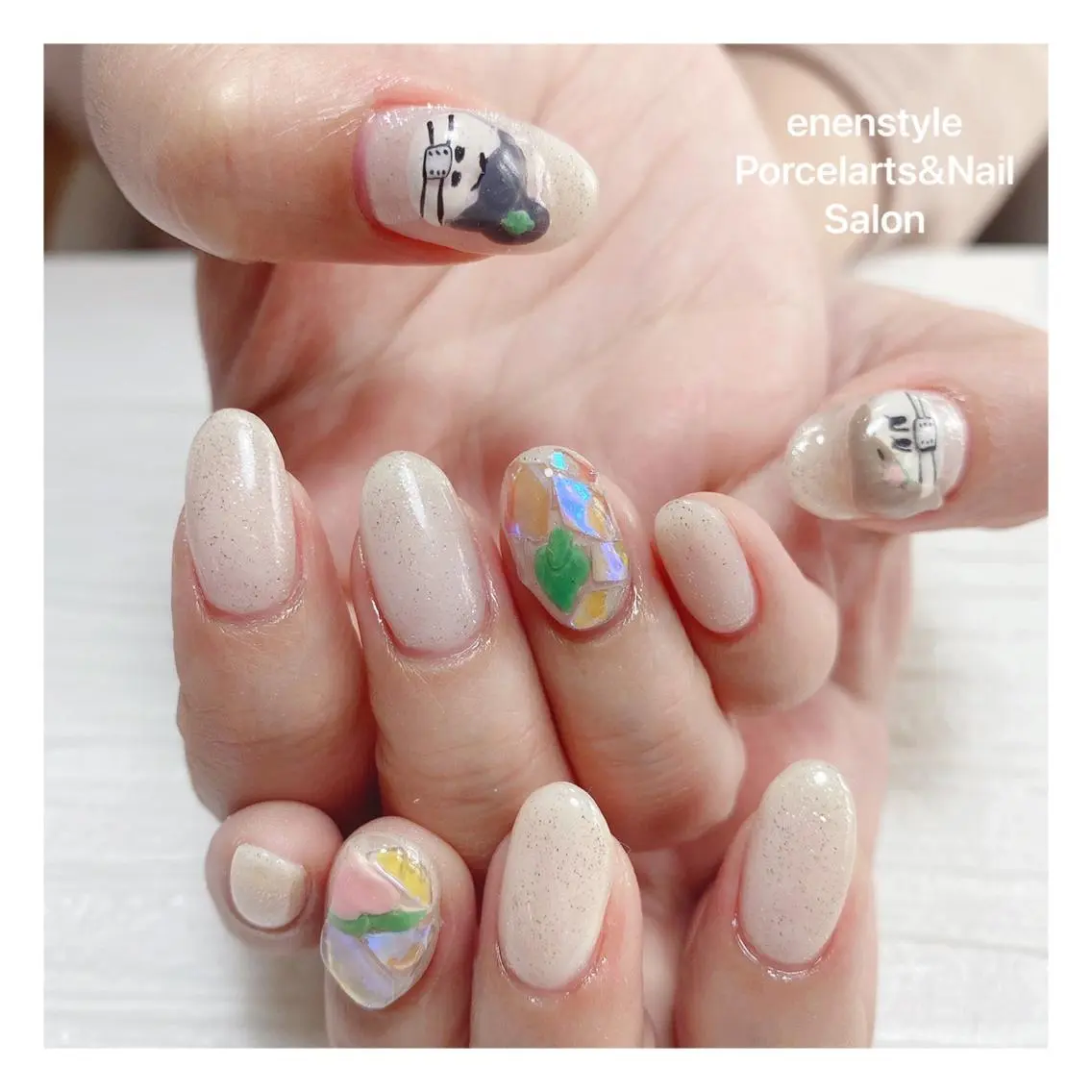 ミディアム ネイル 🐾enen style 🐾のネイルデザイン