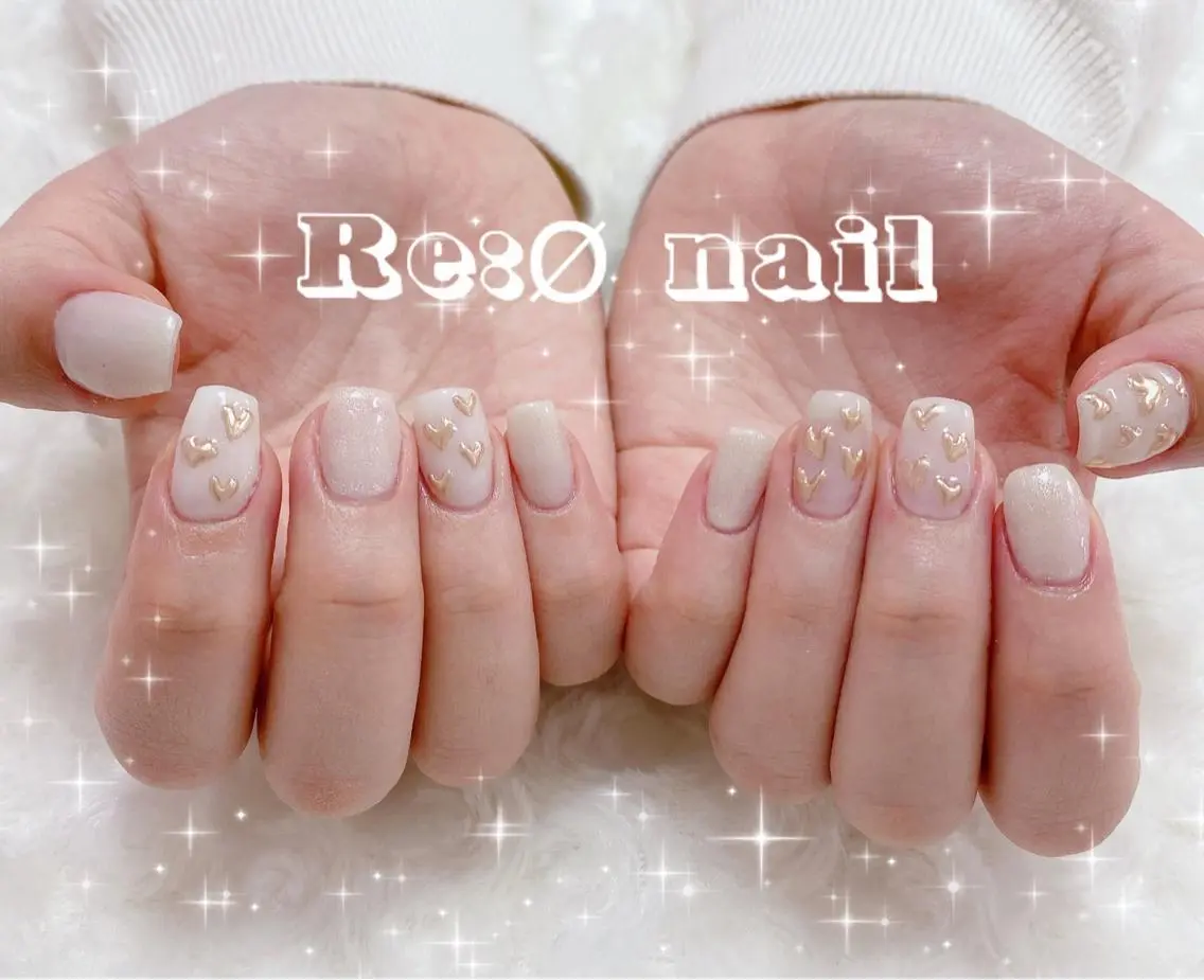 ネイル ホワイト ハンドネイル Re:Ø nail 🩵TSUJIのネイルデザイン