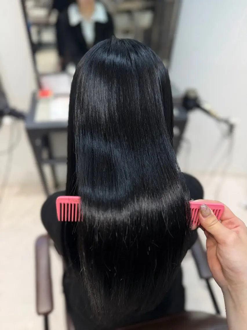ロング カラー ヘアカラー トリートメント caho／大阪梅田 韓国ヘア🇰🇷🩶のヘアスタイル