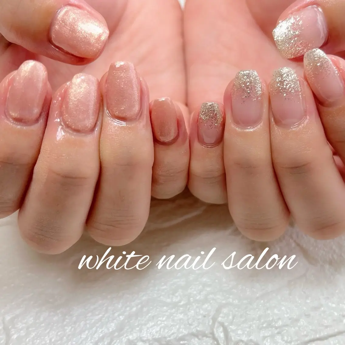 ネイル フットネイル ジェルネイル ハードジェル ラメ(グリッター) 持ち込み white nail salonのネイルデザイン