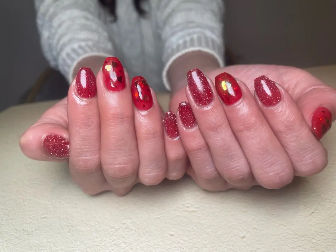 フラッシュネイル💅ハートホログラム❤️の写真