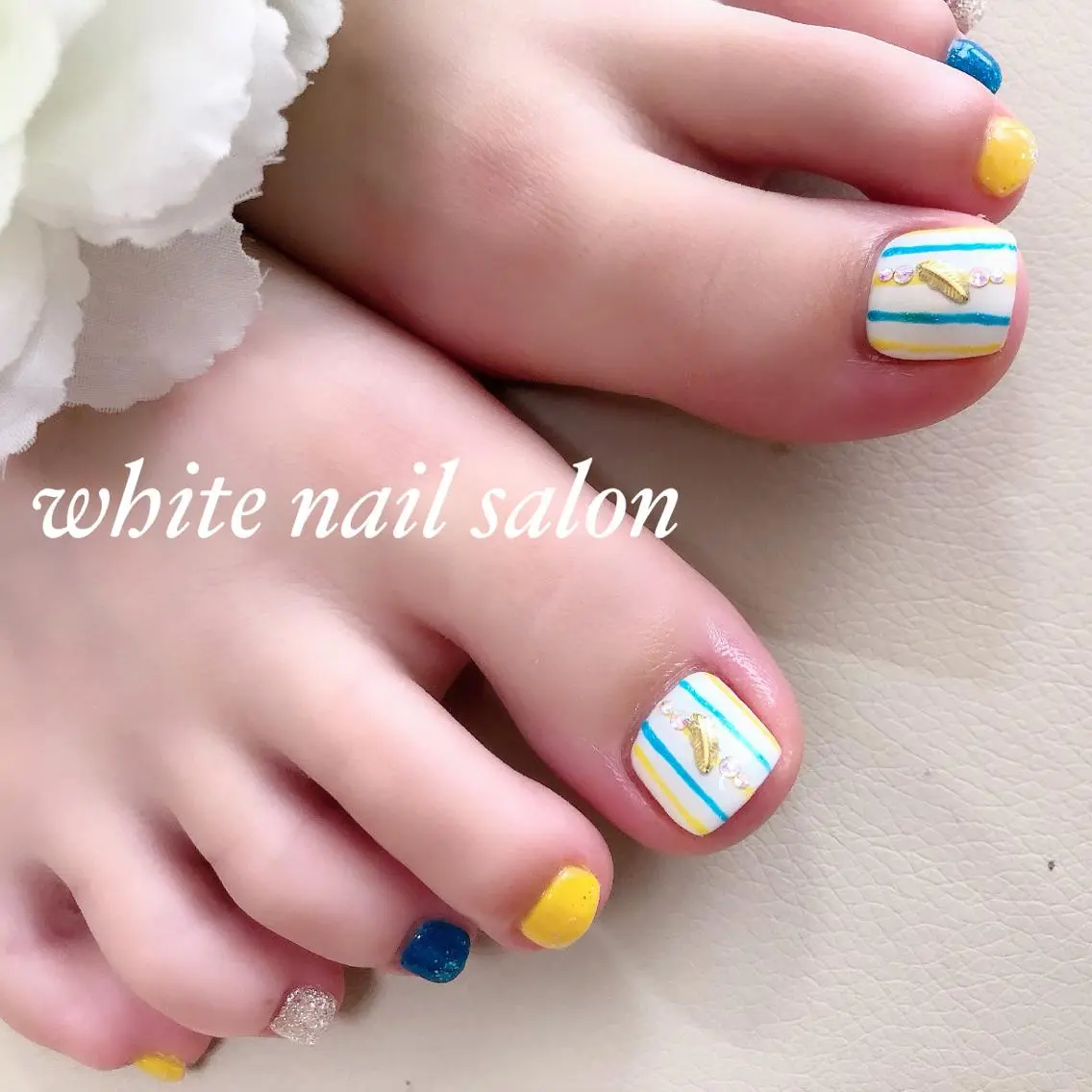 ネイル アートネイル フレンチネイル ジェルネイル ハードジェル 持ち込み フットネイル white nail salonのネイルデザイン