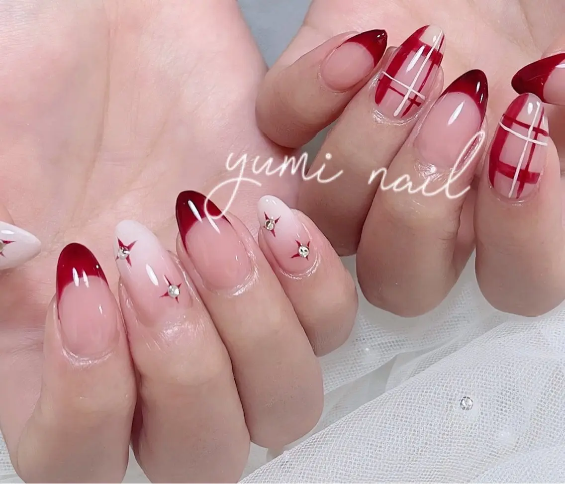ネイル ハンドネイル 𝐲𝐮𝐦𝐢🎀 長さ出しデザイン専門のネイルデザイン