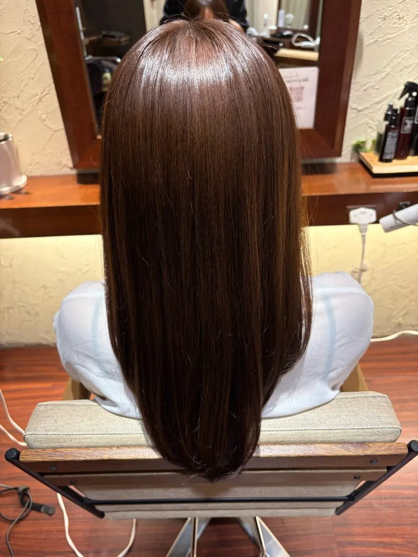 ロング 縮毛矯正 常世田 恵のヘアスタイル