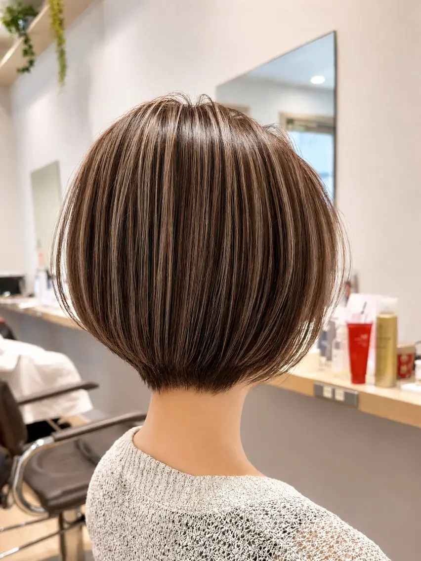 ショート カラー カット ヘアカラー トリートメント 白髪ぼかしハイライト 💫ミネ ヒロシのヘアスタイル