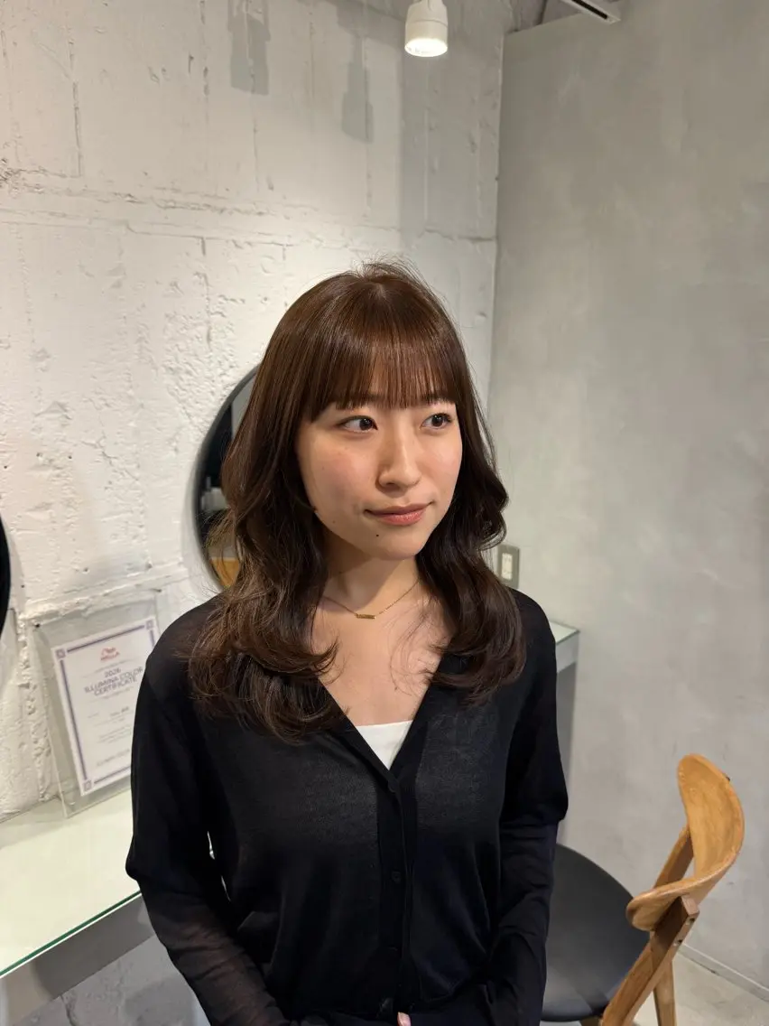 セミロング カット ヘアカラー トリートメント 新宿/顔周りカット +レイヤー=しずく♩のヘアスタイル