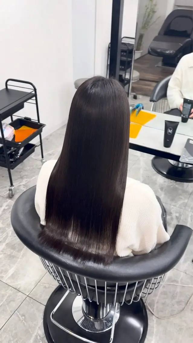 ロング 髪質改善 縮毛矯正 トリートメント カット ヘアカラー 縮毛矯正 トリートメント りきと🦋河原町 縮毛矯正/艶カラーのヘアスタイル