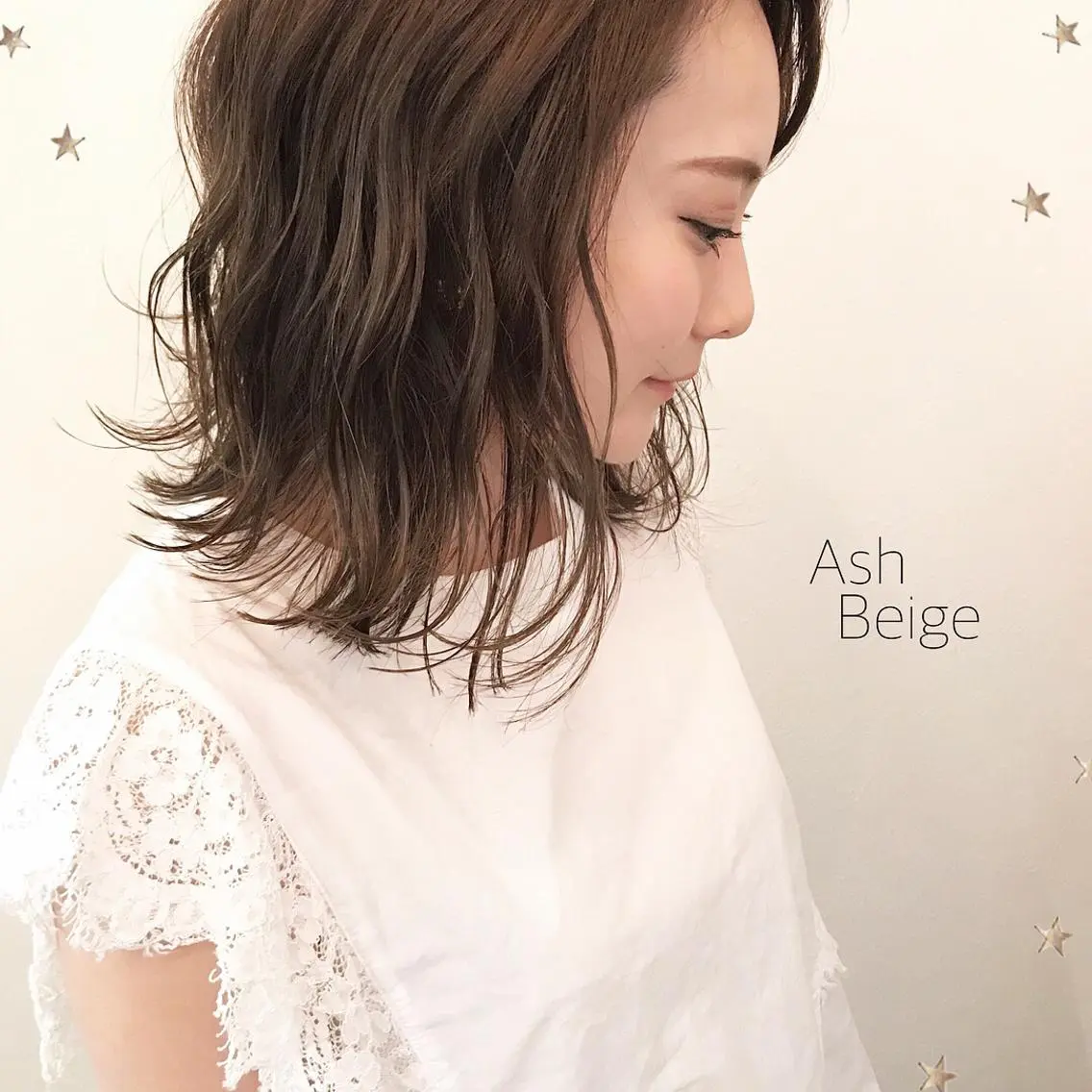 ミディアム カラー 市川 千夏のヘアスタイル
