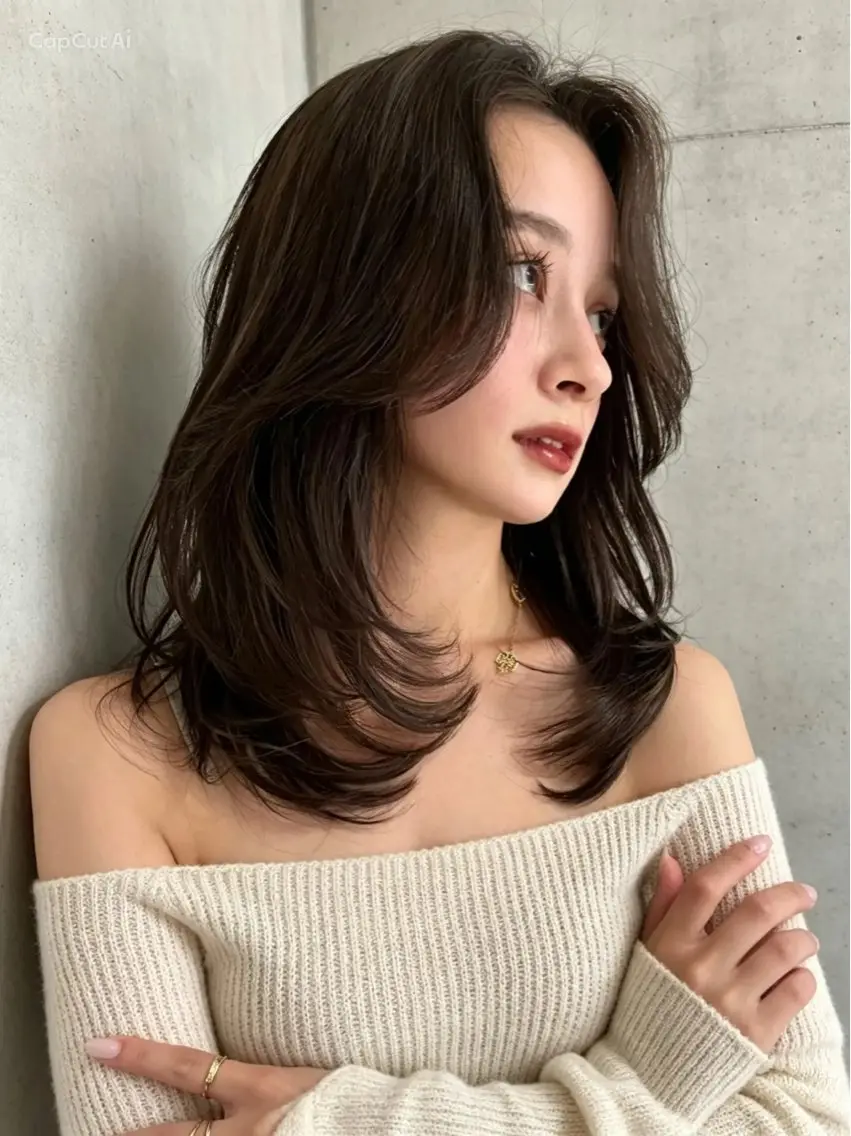 セミロング 神戸/karina /レイヤー/顔まわりのヘアスタイル