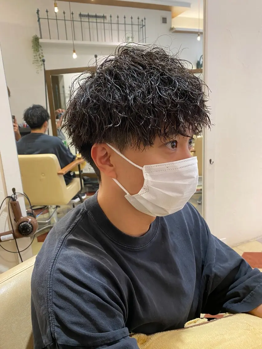 パーマ メンズ カット パーマ 菊池大一 溝の口パーマのヘアスタイル
