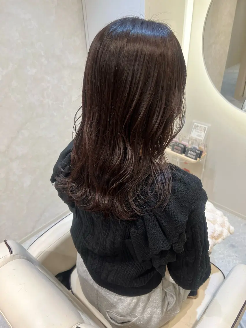 セミロング カット ヘアカラー 🫧ツヤ髪個室美容室 安食茉莉🫧のヘアスタイル