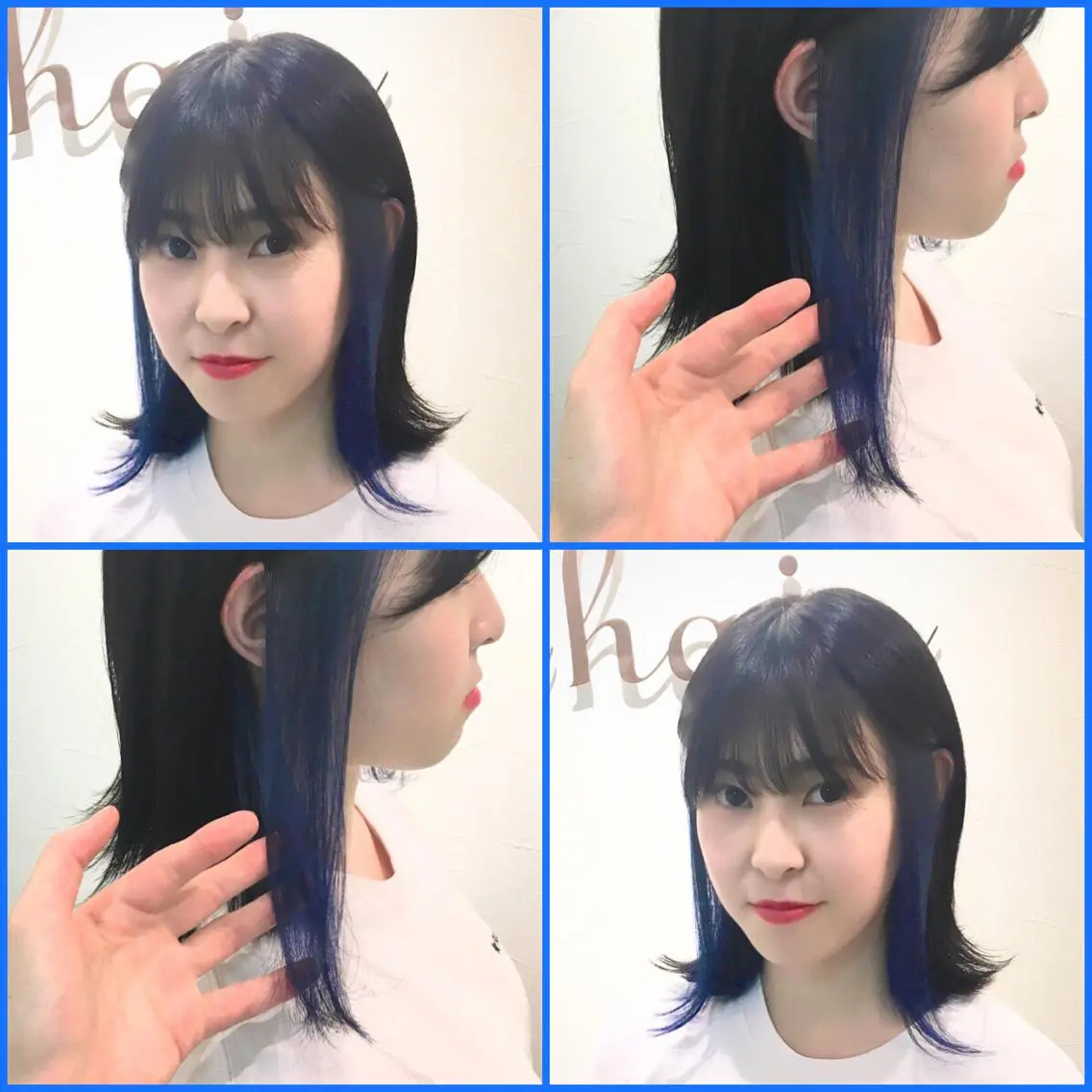 ミディアム カラー ヘアアレンジ ブリーチ ブルーカラー インナーカラー トリートメント 柔らか垢抜けｶﾗｰと ｶｯﾄ🫧ASUKAのヘアスタイル