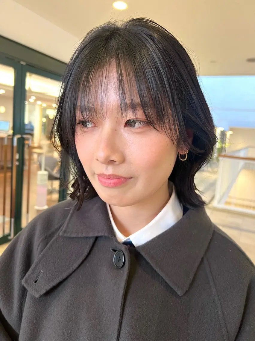 ミディアム ボブ 顔周りカット 外ハネヘア カット 大石 康太のヘアスタイル