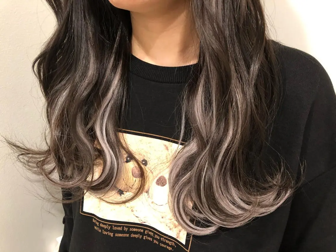 セミロング カラー シールエクステ バレイヤージュ ベージュカラー ダブルカラー グラデーションカラー 🧡艶髪/エクステ 🫧🧡YUKI❄️のヘアスタイル