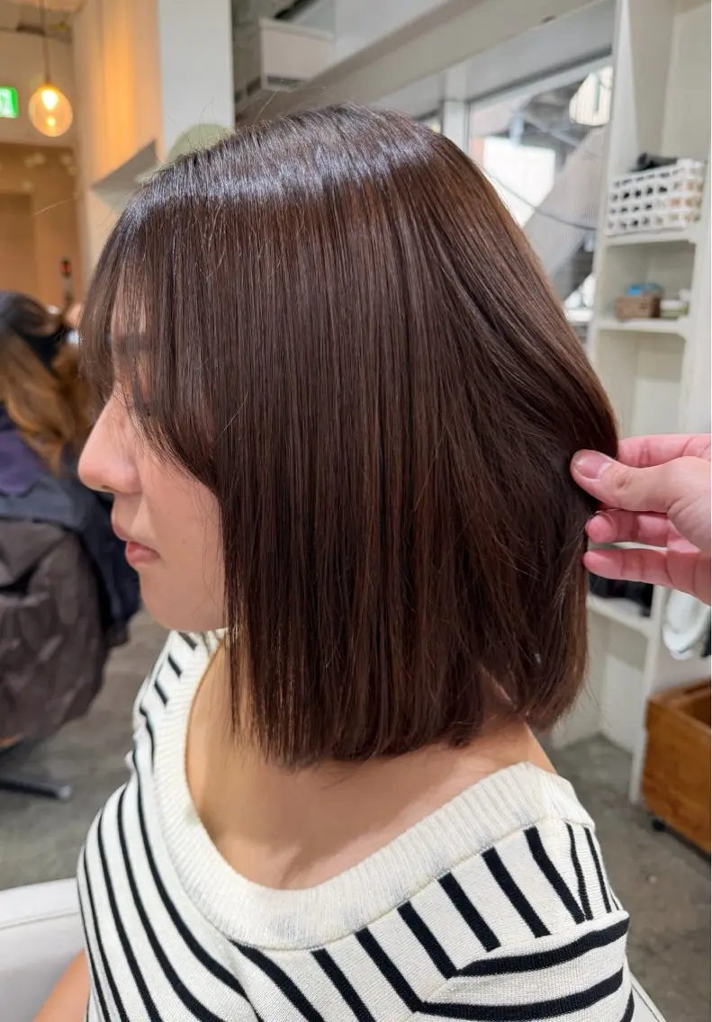 ショート カラー ブリーチ ブラウンカラー ラベンダーカラー ブリーチなしカラー エクステ ヘアカラー makoto 池袋 カラー カットのヘアスタイル