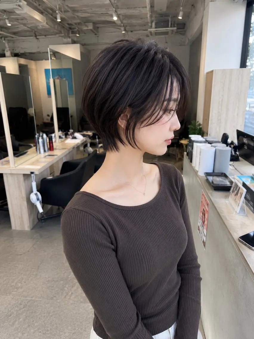 【人気No.2🥈】ショートカット+髪質改善カラー🛁【朝の時短✖️ヘアカラーをダメージレスに🩶】の写真
