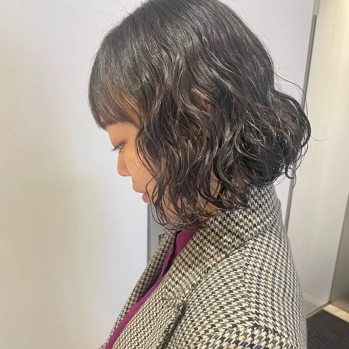 ミディアム パーマ カット パーマ ボブパーマ 🌷ヨシカワハナコのヘアスタイル