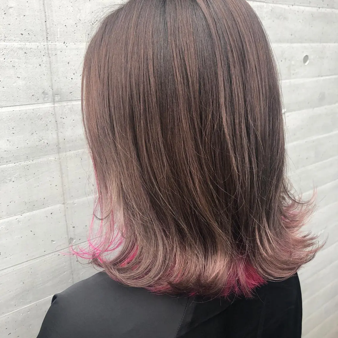 ミディアム カラー インナーカラー ピンクカラー ✨髪質改善矯正× ブリーチ✨YU-KIのヘアスタイル