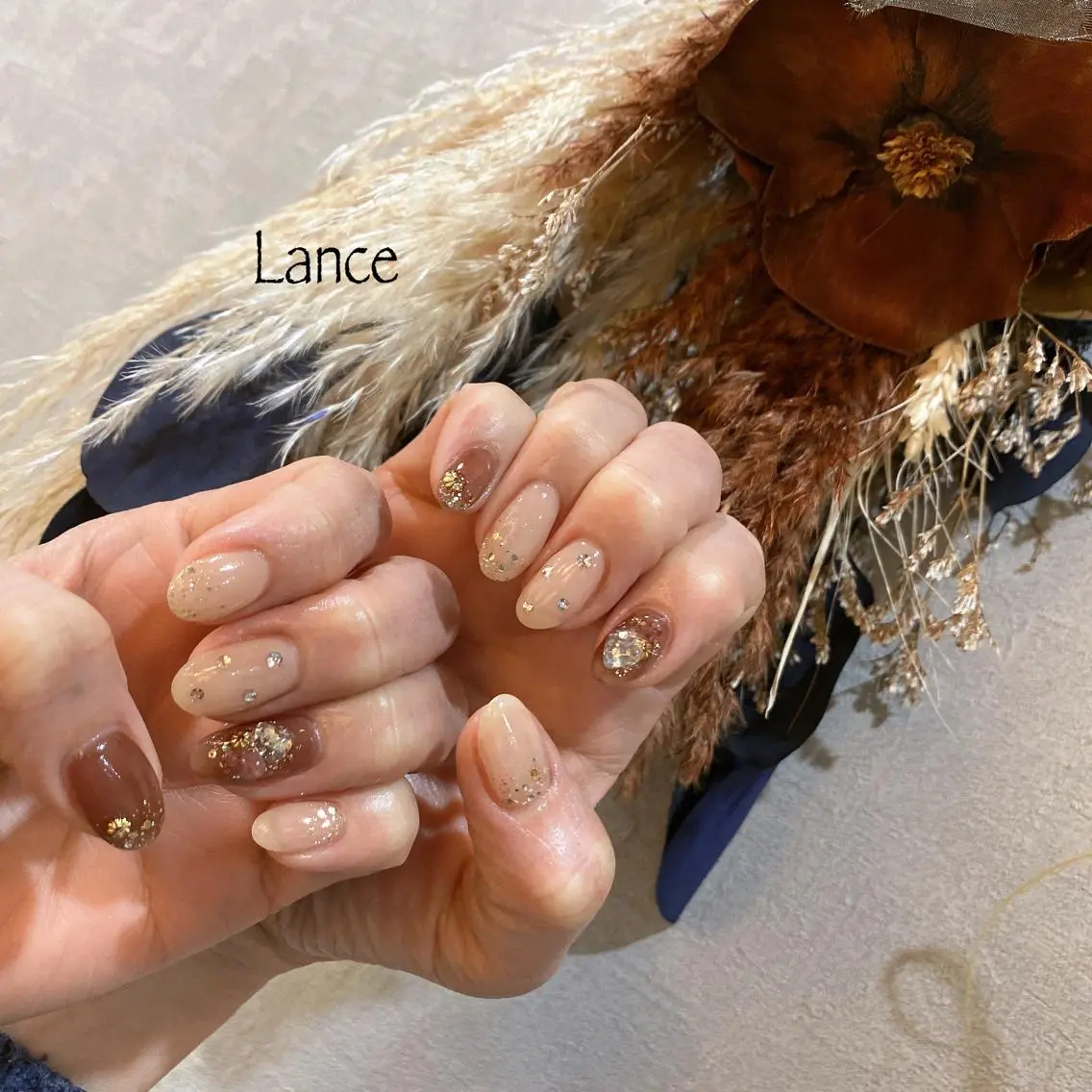 ミディアム ネイル オーロラネイル フットネイル フレンチネイル ミラーネイル ニュアンスネイル Lance nailのネイルデザイン