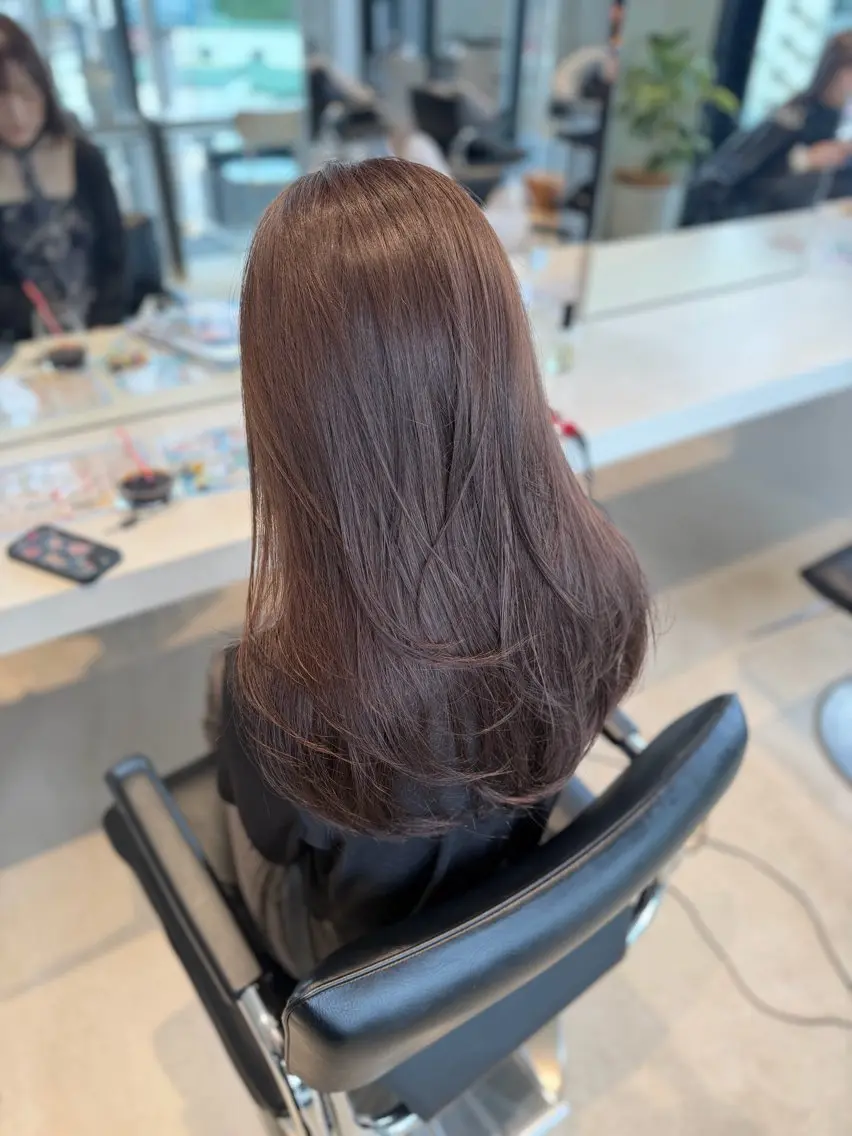 セミロング カラー カット ヘアカラー トリートメント 髪質改善/レイヤー 暖色/shiinaのヘアスタイル