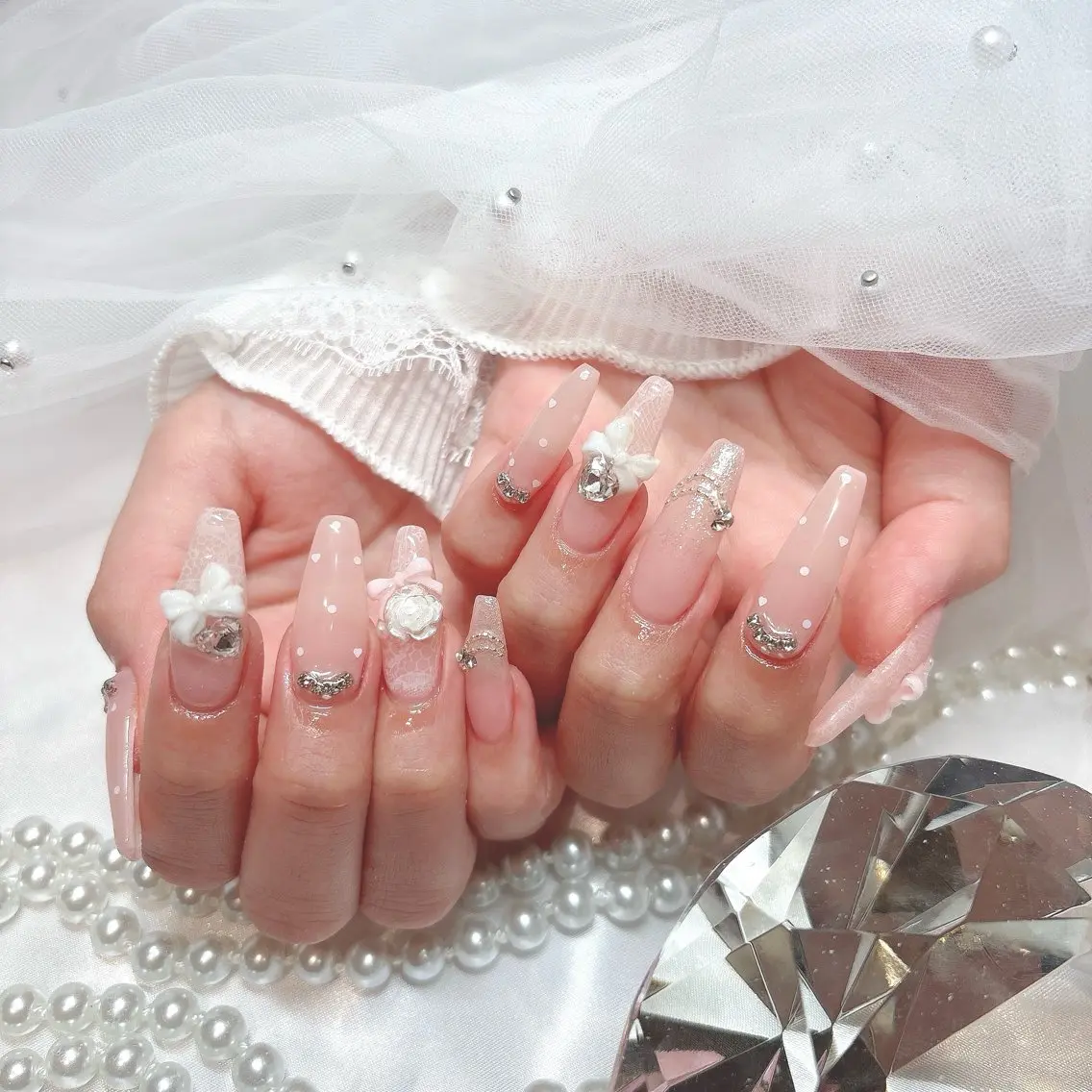 ハンド💎チップ長さだし10本+10本持ち込みデザイン(オフなし)の写真