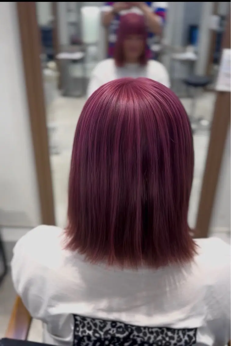 ショート カラー デザインカラー ハイライトカラー ハイトーンカラー ピンクカラー パープルカラー 髙木 利央のヘアスタイル