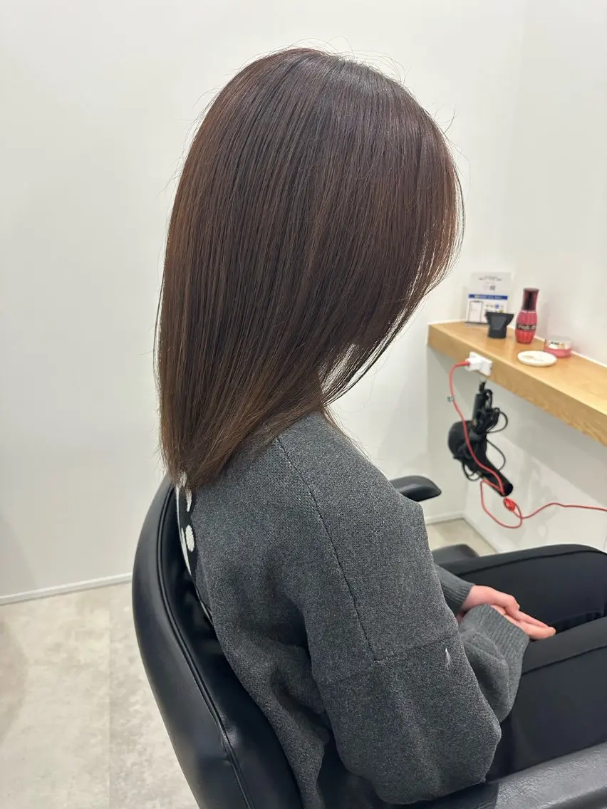 ミディアム カラー ヘアカラー トリートメント レイヤー/ナチュラル 💐nao.のヘアスタイル