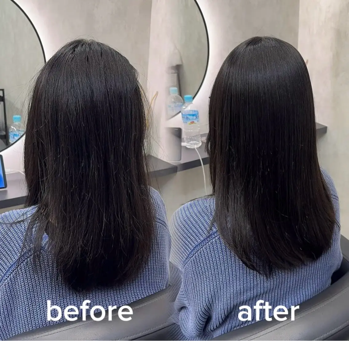 ロング カラー ヘアアレンジ カット 縮毛矯正 トリートメント 新宿 /髪質改善/ レイヤー/ヒュウガのヘアスタイル